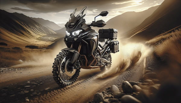 Honda X-ADV 750 with engine guard and skid plate on an off-road trail