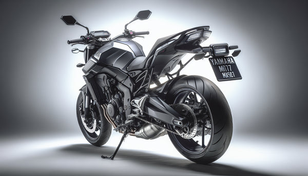Yamaha MT-07 tail tidy and aluminium license plate holder showing clean rear end