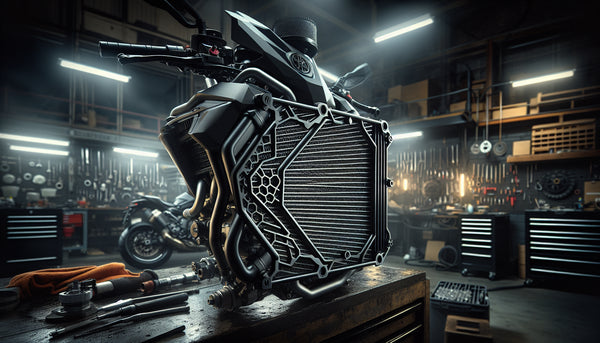 Yamaha MT-09 radiator guard mesh protection fitted on the motorcycle